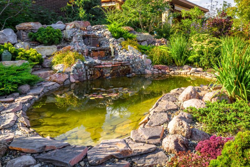 Water Feature with Surrounding Landscaping